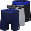 New Balance Boxer da Uomo, Nero/Acciaio/Pigmento, L | Confezione da 3 biancheria intima, tessuto elasticizzato traspirante con apertura a mosca, cintura morbida e cuciture senza