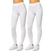 Merry Style Leggings Lunghi Donna MS10-143 (2Pack Bianco, XS)