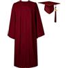 GraduatePro Toga Laurea con Cappello con Ciondolo 2026 Donna Uomo Costume università Scuola Superiore Dottorato Master Marrone 51=M