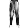 Odizli Pantaloni medievali da uomo, lunghi, in lino, gotico, steampunk, vittoriano, Halloween, carnevale, cosplay, nero/bianco, XXL