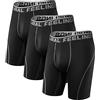 Natural Feelings Boxer sportivi a gamba lunga da uomo, confezione da 3 pezzi, elastici da 9 pollici, A2: confezione da 3 pezzi, nero, XL