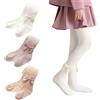 MFDYMYGS Confezione da 3 collant per neonati, collant con fiocco a nastro per ragazze in cotone traspirante a rete, calze per bambini da 0 a 12 anni, 6-8 Years