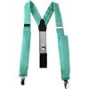 TigerTie - Bretelle sottili unisex a forma di Y, con 3 clip extra forti, tinta unita, bretelle in diversi colori a scelta, Verde menta., Taglia unica