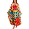 L-Peach Donna Abito da Spiaggia Caftan Maxi Parei Copricostume Copribikini Cover Up Beachwear