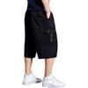 Cicilin Pantaloncini cargo da uomo a 3/4 pantaloni sportivi casual estivi palestra corsa allenamento pantaloni tuta elastico in vita, Nero , 6XL
