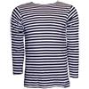 CUCUBA T-Shirt Maglietta a Strisce Marinaio Russo TELNIASHKA Russia Cotone Caldo Felpato Colore - Bianca Blu (48 IT)