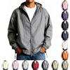 DUHGBNE Giacca Uomo Primaverile Giacca Mezza Stagione Uomo Giubbotto Leggero Lunga Maniche con Zip Casual Giubbotto Estivo e Tasche Bomber Jacket con Cappuccio Antivento Sportiva Giubbino