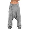 YOSUWOAI Pantaloni da uomo in lino e cotone, stile gotico, elasticizzati, leggeri, elastici, da jogging, a cavallo profondo, hippie Aladin, traspiranti,, O grigio., S