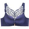 ZESLIV Reggiseno Brassiere con Ricamo a Farfalla Apertura Frontale Chiusura Donna Bralette Senza Ferretto Taglie Forti Push up Reggiseni