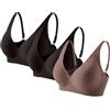 VPQILH 3 Pezzi Reggiseni Donna Senza Ferretto, Push Up Imbottito Morbido Bra Seamless Comodo T-Shirt Reggiseno Invisibile, Scollo a V Bralette con Spalline Regolabili Bralette