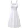 OMZIN Abito Estivo da Donna Tinta Unita Abiti da Festa Oversize Abiti Casual in Cotone Swing Bianco XL