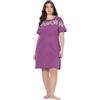 Ulla Popken Donna Camicia da Notte Viola Bacca 46+