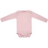 Cosilana - Body a maniche lunghe, 70% lana, 30% seta, Erica rosa, 50/56 cm