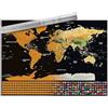 Ucfalfo Scratch Map with Flags,Travel Scratch Map World 40x30cm, World Map Pin Board for Tracking Adventures and Learning Geography for Students, Travel Enthusiasts and Geography Enthusiasts to Record