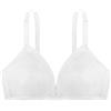 Dorina Bralette Donna Tiffany Senza Ferretto - Copertura Totale, Tessuto in Jersey a Righe con Dettagli Elastici a Scala e Spalline Regolabili, Bianco