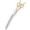 JASON forbici curve da 8 pollici per cani 23 denti forbici professionali per cani curve verso il basso in acciaio inox giapponese 440C con impugnatura simmetrica