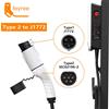 feyree Adattatore per Caricabatterie EV Feyree da Tipo 2 IEC62196-2 a Presa di Ricarica Tipo 1, Adattatore AC 32A Monofase 3.5KW 7KW Max per Auto Elettriche