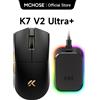 MCHOSE Mouse da Gaming Wireless MCHOSE K7 V2 PAW3955 TI, Frequenza di Polling 8K, 50000 DPI, Base di Ricarica Magnetica Leggera, per Esports