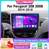 OSSURET 10.1 "Qualcomm 6115 Android 14 Autoradio Per Peugeot 208 2008 2014 - 2018 Wireless CarPlay Android Auto 4G BT GPS DSP 360Camera