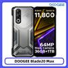 DOOGEE Blade20 Max Telefono robusto 36GB 1TB Gemini AI 6.6 "120Hz Display 11800mAh Batteria Android 15 Helio G100 64MP NFC Smartphone