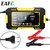 EAFC Caricabatterie intelligente per riparazione a impulsi 12V 6A - Display LCD ricarica rapida per batterie AGM/GEL/piombo (auto/moto)