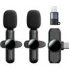 NONE Microfono lavalier wireless per iOS/Type-C con cancellazione del rumore ed effetto riverbero - Microfono lavalier wireless per streaming live