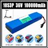 Batteria al Litio Ricaricabile 36V 100Ah 18650 10S3P 1000W per Biciclette Elettriche, Scooter e Veicoli Elettrici con BMS+Caricabatterie