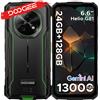 DOOGEE Fire 5 Pro Gemini Ai Smartphone Rugged con Batteria da 13000mAh, Helio G81, 24GB RAM (4+20), 128GB ROM, Display 6.6" 90Hz, Versione Globale
