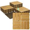 NONE 22/33 pezzi di piastrelle per decking in legno di acacia, 12 "x 12 " x 30,5 cm, piastrelle a incastro in legno massello per terrazze e balconi, resistenti alle intemperie e impermeabili, per uso