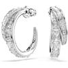 Swarovski Vienna Orecchini A Cerchio, Tagli Misti, Bianco, Placcato Rodio