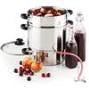 KLARSTEIN Applebee - Estrattore di Succo a Vapore Elettrico, 1500 Watt, Diametro 25 cm, 8 Litri, in Acciaio, per ca. 5 kg di Frutta, Manici Cool-Touch, Coperchio in Vetro