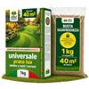 Albagarden - Semi Prato Universale Resistente - 40m² - Per Zone Ombreggiate e Soleggiate - Sementi Erba per Tappeti Erbosi Inverno Estate - Calpestabile - Rapida Crescita per ogni tipo di Terreno