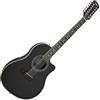 gear4music Chitarra elettroacustica a 12 corde Roundback di Gear4music, nero