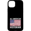 Historian Apparel for Men Women Work Bos Custodia per iPhone 15 Plus Storia Distressed 4 4 luglio All American Flag USA