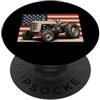 Patriotic Farmer Gifts Bandiera americana vintage trattore patriottico design agricolo PopSockets PopGrip Adesivo