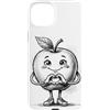 Cute Apple Fruit for Children Kids & Adu Custodia per iPhone 15 Plus Disegno a matita con simbolo del cuore grafico mela con cuore