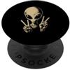 Alien Extraterrestrial Sci-Fi UFO Space Alien Peace Sign Extraterrestre Spazio UFO Fantascienza Fan PopSockets PopGrip Adesivo