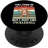 Cat They Think Im Crazy But I Just Like Gatto vintage Pensano che io sia pazzo ma mi piace il pickleball PopSockets PopGrip Adesivo