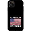 Historian Apparel for Men Women Work Bos Custodia per iPhone 11 Pro Max Storia Distressed 4 4 luglio All American Flag USA