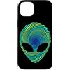 Alien Extraterrestrial Sci-Fi UFO Space Custodia per iPhone 14 Plus Alien Head Illusione Ottica Universo Spazio Extraterrestre