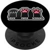 Rock Paper Scissors Game Cat Owner Lover Rock Paper Forbici Gioco Gatto Proprietario Amante Zampe Carine Mani PopSockets PopGrip Adesivo