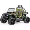 Peg Perego PEG Polaris RZR Pro Green Shadow Fuoristrada Elettrico Cavalcabile, Batteria Ricaricabile da 24V, 2 Motori Silenziosi da 420W l'uno, Ruote Gommate, Radio, Luci e Suoni, Cruscotto Multifunzione
