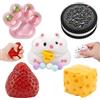 exatta 5PCS Taba Squishy,Squeeze Giocattoli,Squeezes Toy,TabaSquishy Antistress | Taba Squishy,Squeeze Giocattoli,Squeezes Toy,Fragola,Criceto,Gatto,Biscotti,formaggio,Palline anti stress,Pallina Giocattolo