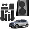 BIBIBO Tappetino antiscivolo compatibile con VW T-Cross 2018-2025 2026, per console centrale auto, tappetini in gomma antiscivolo, 9 pezzi (nero)