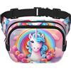 WZYCWB Marsupio multifunzione con stampa di unicorno arcobaleno, unisex, alla moda, borsa messenger, borsa da viaggio e sport