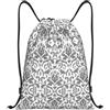 Pidgazdfgv Decor Bianco Nero Coulisse Zaino Sport Palestra Sackpack Tasche In Mesh Resistente All'acqua Stringa Bag Donne Uomini, Nero , S, Classico