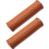 TOYANDONA Manopole per Bicicletta in Pelle Pu Marrone Schiuma, Impugnature Ammortizzanti e Protettive per Manubrio da 22mm, per Mountain Bike e Bici