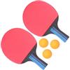 SOESFOUFU 2 Pezzi Set di Racchette da Ping Pong con Manico Corto in Gomma e Pioppo, Racchette da Tennis Tavolo per Allenamento Sportivo con 3 Palline, per Controllo e Comfort