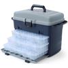 Generic Contenitore Attrezzatura da Pesca Scatola Tackle Organizer Cassetta Portaesche con Vassoi Estraibili Design a Due Livelli in Plastica Robusta con