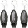 DEARMAMY 3 Pezzi Multifunctional Whistle Decorazioni Scuola | Termometro e Bussola Integrati, Leggero Fibbia, Campeggio Accessori Utili